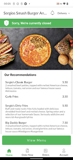Sergios Smash Burger And Pizza Screen 2