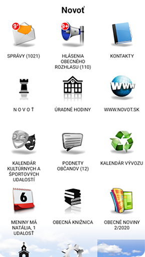 Android application Novoť screenshort