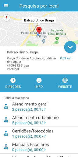 Android application Balcão Único Senhas screenshort
