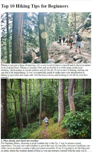 Android application How to Do Hiking screenshort