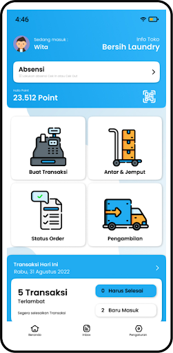 Android application Hallo Kasir Laundry screenshort