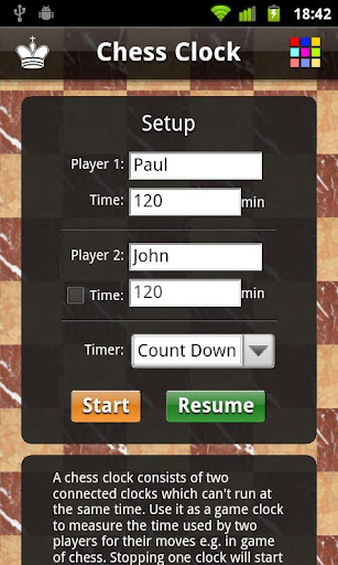 Chess Clock Lite Screen 2