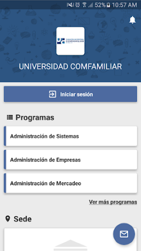 Android application UNIVERSIDAD COMFAMILIAR screenshort