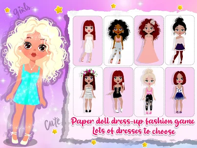 Paper Doll DIY Game for Girls