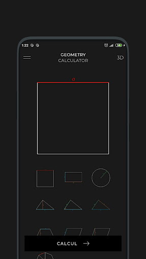 Android application Geometry calculator screenshort