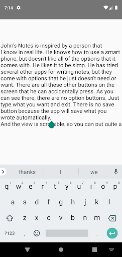 Android application John's Notepad screenshort