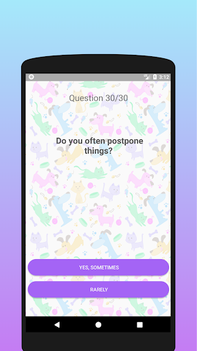 Are you a dog or a cat? Test Screen 2