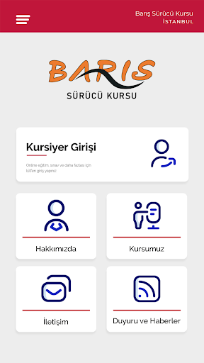 Android application Barış Sürücü Kursu screenshort
