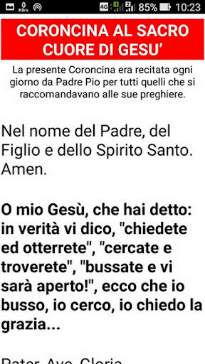 Audio Novena a San Pio Screen 2
