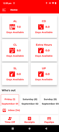 Android application Odoo HRMS screenshort