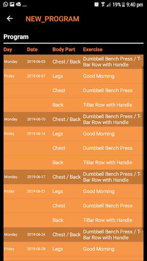 GYM Information System Screen 2
