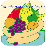 Coloring variety fruits icon