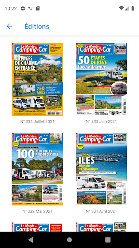 Android application Le Monde du Camping-Car screenshort