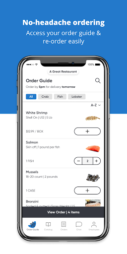 Android application Groomer's Seafood screenshort