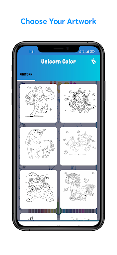 Unicorn Color by Number Screen 2
