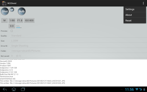 RCCDroid Remote shutter Sony Screen 3