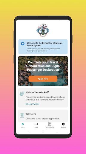 Android application Seychelles E-Border screenshort