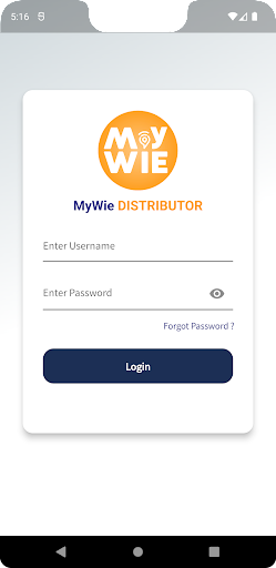 Android application MyWie Distributor screenshort