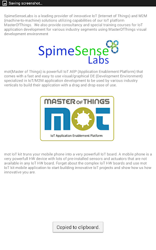 Android application MasterOfThings IoT Mobile Kit screenshort