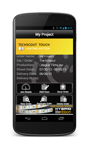 TechScout Touch, Lighting Screen 3