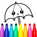 Cover Image of Herunterladen Cute Kawaii Colouring Book for Kids with Glitters 2.0 APK