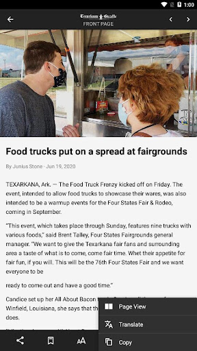 Screenshot of Texarkana Gazette