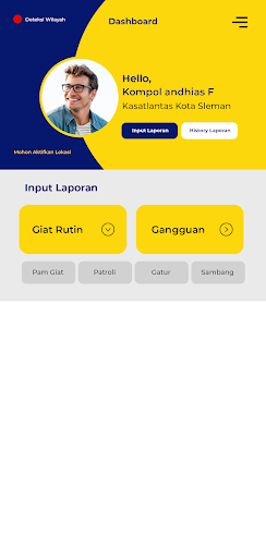 Android application Sistem Pelaporan Polres Sleman screenshort