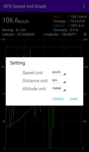 GPS Speed And Graph Screen 3