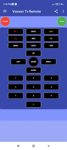 Remote Control for Voxson Tv