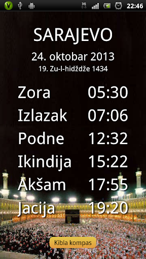 Android application Vaktija Prayer Times screenshort