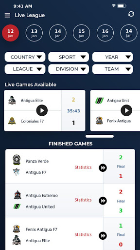 LiveLeague Screen 2