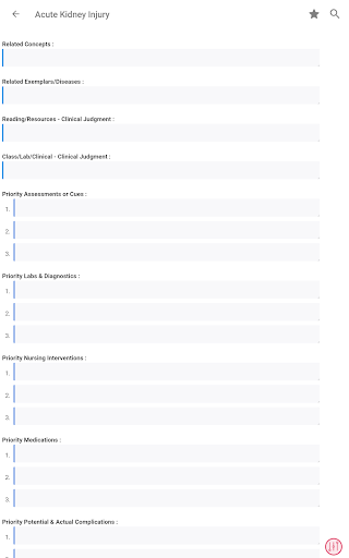 Screenshot of NurseThink® NoteBook