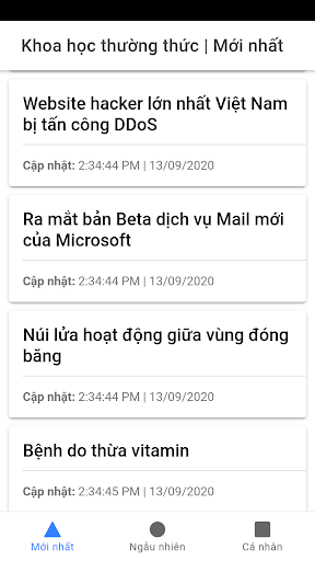 Android application Khoa học thường thức screenshort