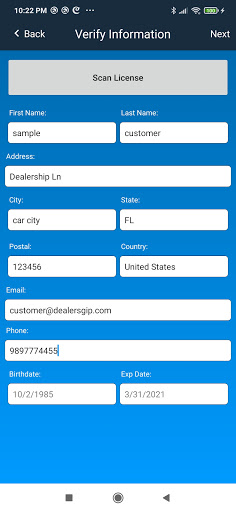 Android application DP360 License Scan App screenshort