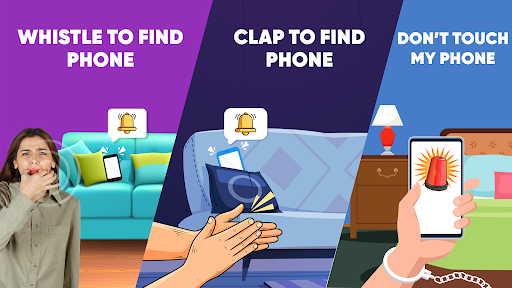Android application Find My Phone by Clap: whistle screenshort