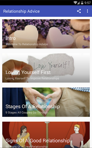 Android application RELATIONSHIP ADVICE screenshort