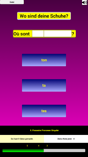 Französische Grammatiklücken G Screen 2