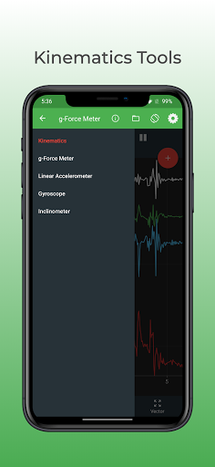 Physics Toolbox Accelerometer Screen 2