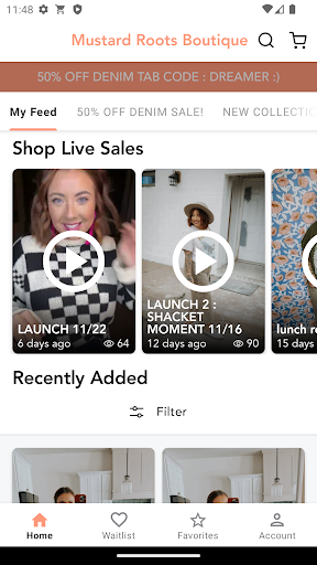 Android application Mustard Roots Boutique screenshort