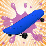 Adventure skateboard boy run icon