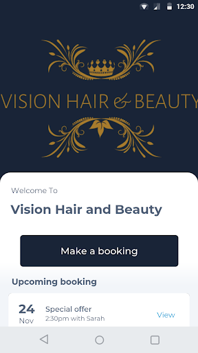 Android application Vision Hair and Beauty screenshort