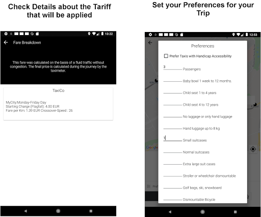 TaxiController Passenger Screen 2