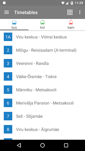 Android application Tallinn Transport - timetables screenshort