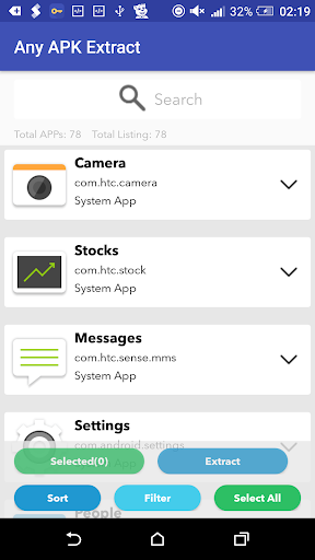 Android application Any APK extract screenshort