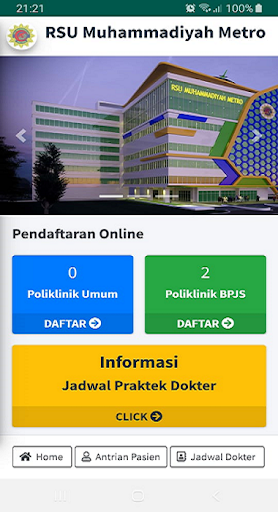 Android application Pendaftaran Online RSU Muhamma screenshort