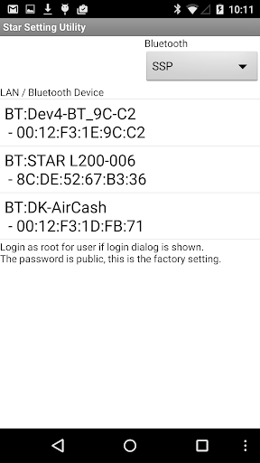 Android application Star Setting Utility screenshort