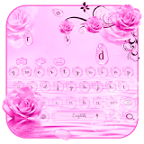 Pink rose drops icon