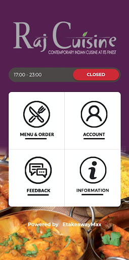 Android application Raj Cuisine screenshort