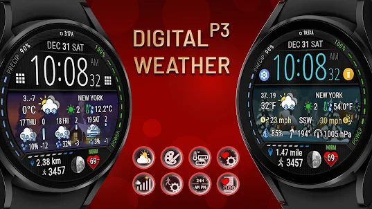 Digital Weather Watch face P3