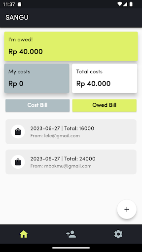 Android application Sangu screenshort